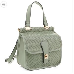Woven Top-Handle Satchel in Sage Green: Like New